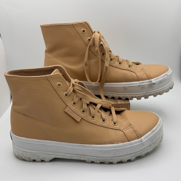 Superga Shoes - Superga Unisex 2341 Alpina Cotu Lug Sole Leather High Top Sneakers W 9 M…